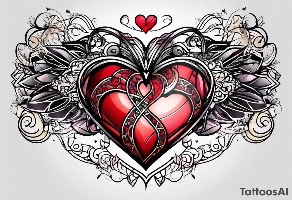 Broken Heart that says Never Say Never tattoo idea