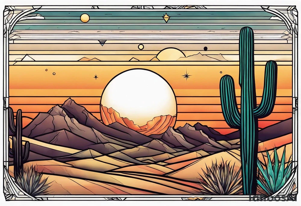Desert sunset tattoo idea