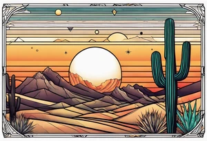 Desert sunset tattoo idea