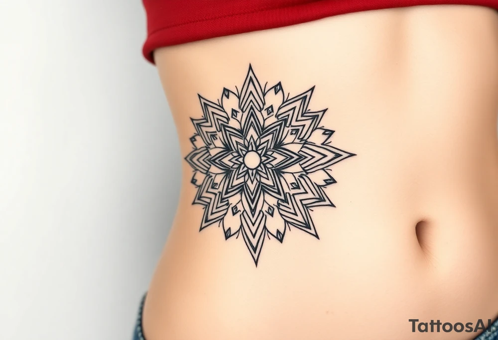 intricate mandala with sacred geometry and cosmic elements tattoo idea