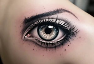 A vivid eyeball tattoo inked directly onto the sclera (white of the eye tattoo idea