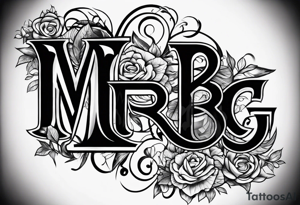 only letters "MRBG" tattoo idea