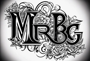only letters "MRBG" tattoo idea