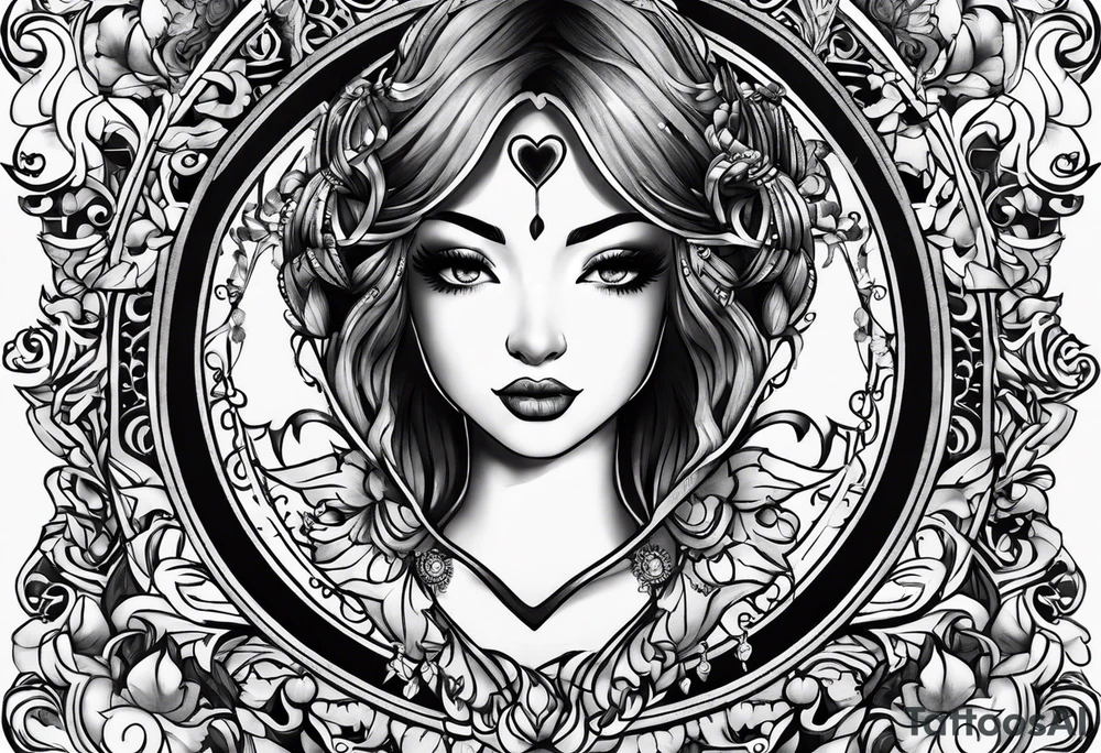 The word Mia in a heart tattoo idea