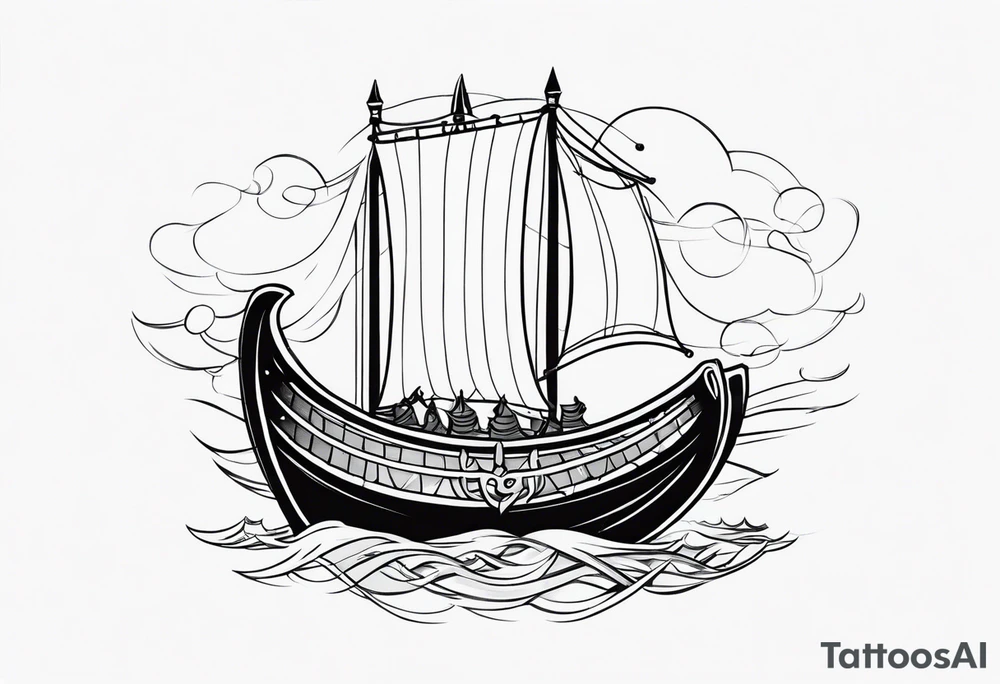 Viking Ship Voyage tattoo idea