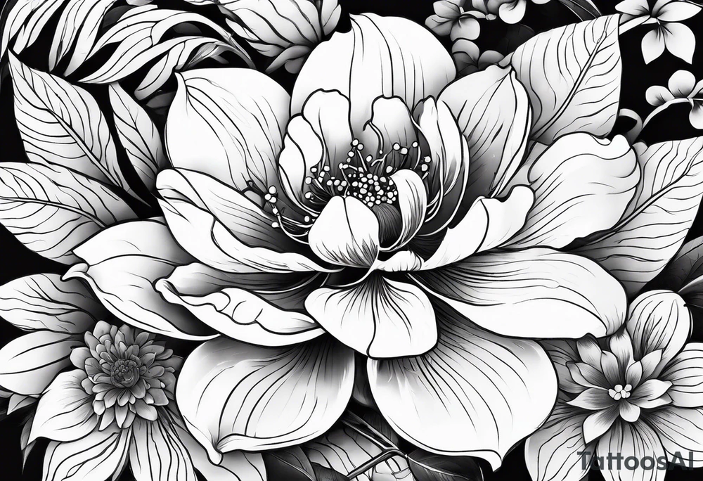 traditional Japanese flowers tattoo idea