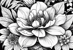 traditional Japanese flowers tattoo idea
