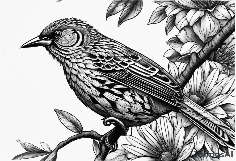red wattlebird tattoo idea