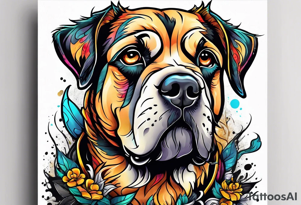 Grunge dog tattoo idea