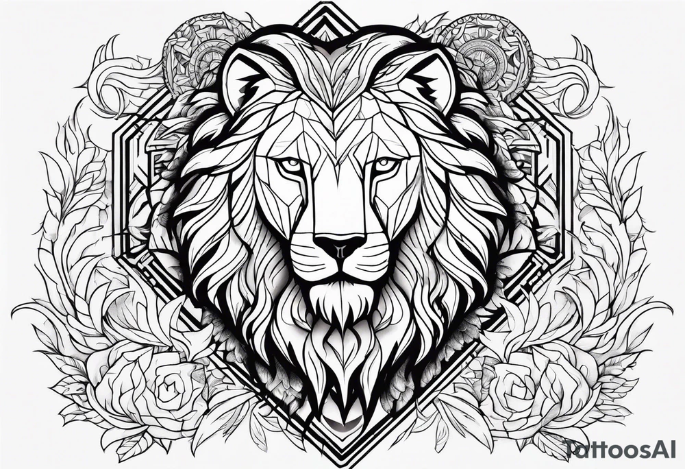 Lion,  wolf,  and phoenix tattoo idea