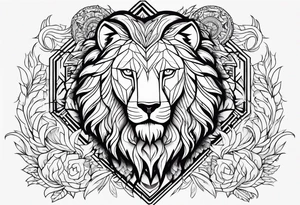 Lion,  wolf,  and phoenix tattoo idea