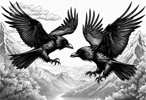 3 Flying Crows tattoo idea