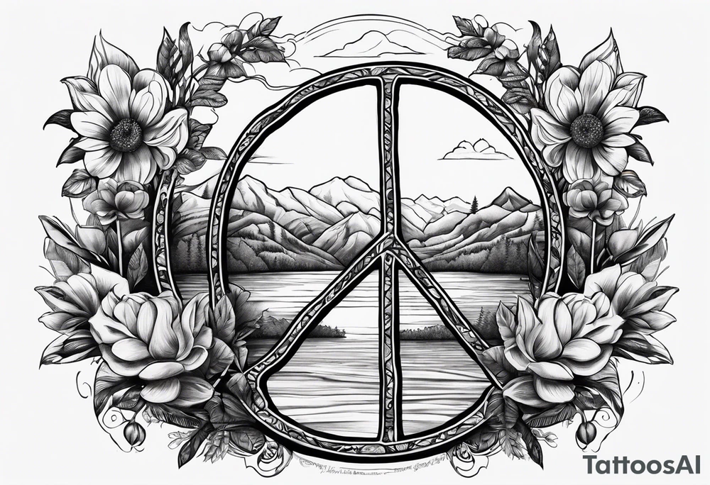 Peace sign with river 
Peace like a river. It is well tattoo idea