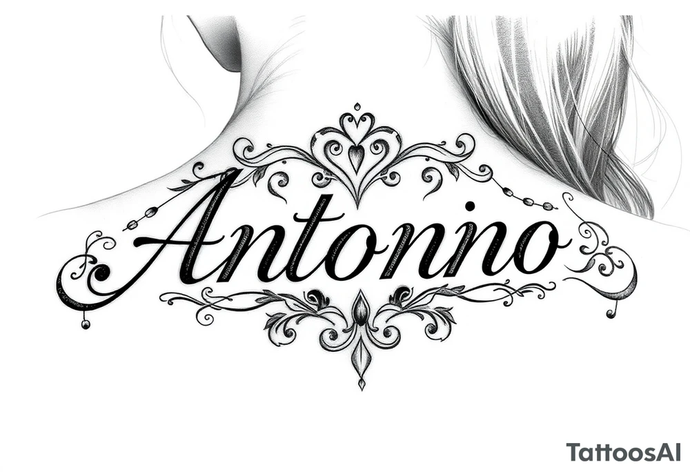 Make me a tattoo design with my husbands name Antonio that shows my love is always and forever tattoo idea