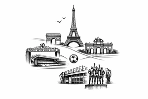 Minimal locations of football teams tattoo idea