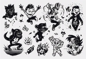Wild kid who loves to play and jump tattoo idea