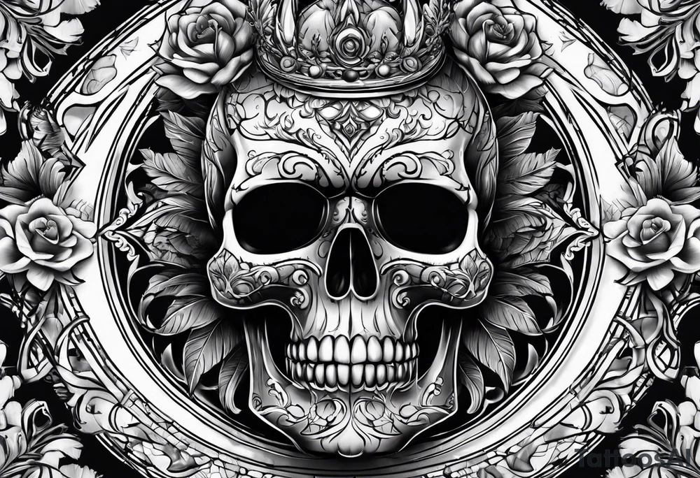 eye with skull tattoo idea