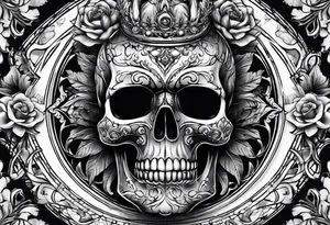 eye with skull tattoo idea