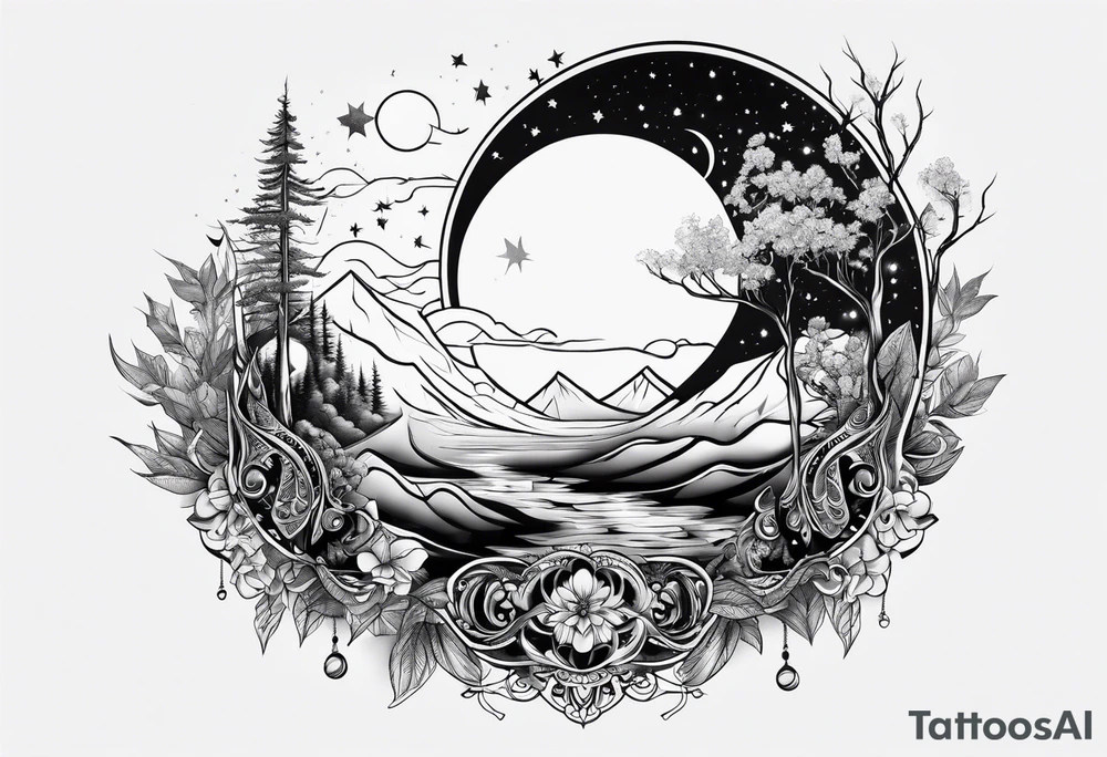 sacred moon tattoo idea