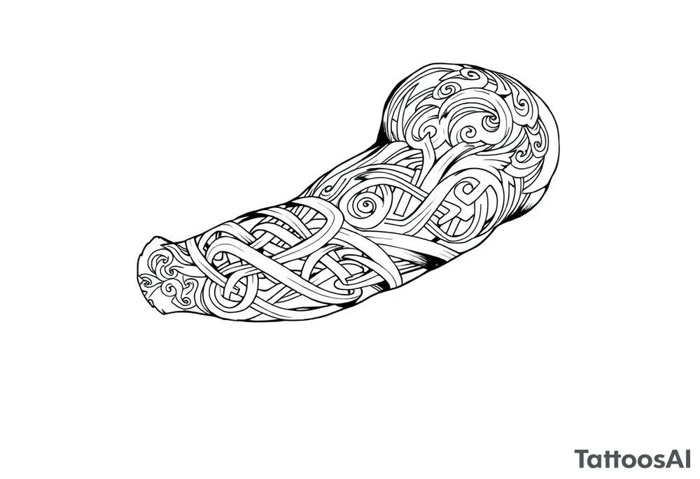 Celtic tribal sleeve tattoo idea