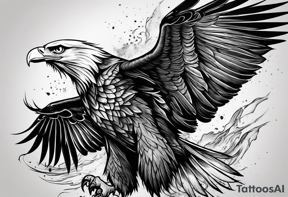 tattoo featuring an eagle, aggressive, possibly incorporate Irish imagery tattoo idea