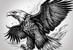 tattoo featuring an eagle, aggressive, possibly incorporate Irish imagery tattoo idea