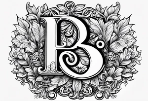 Capital B letter with Alec, Hannah and Raelynn hidden inside the letter b make it like a vine tattoo idea