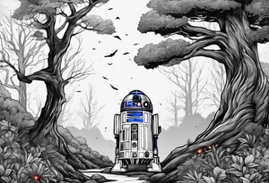 Tree with Star wars and a tardis tattoo idea