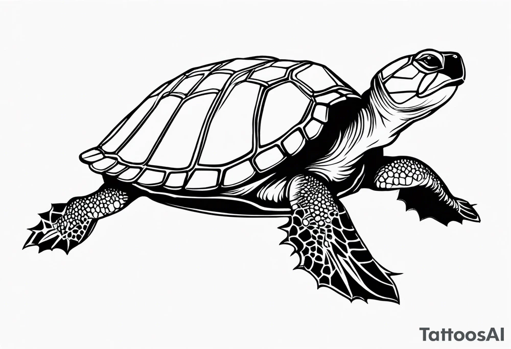 outline of a turtle with spikes on its shell tattoo idea