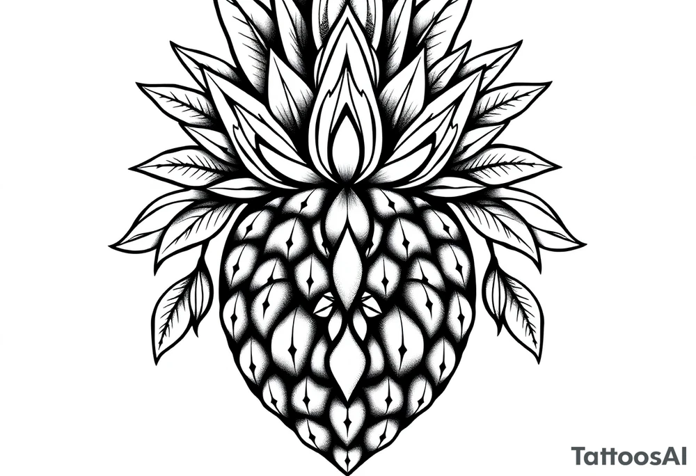 Majestic crown pineapple ,vagina, anus tattoo idea