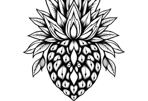 Majestic crown pineapple ,vagina, anus tattoo idea