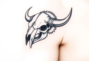 Buffalo or bison skull tattoo tattoo idea
