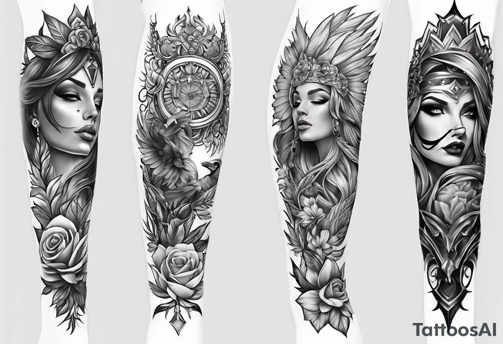 Full leg sleeve tattoo idea