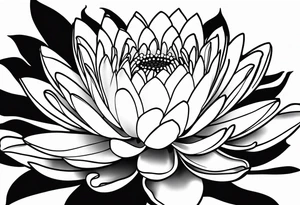 single line water lily tattoo, very simple, no shading, just outline, very small tattoo idea