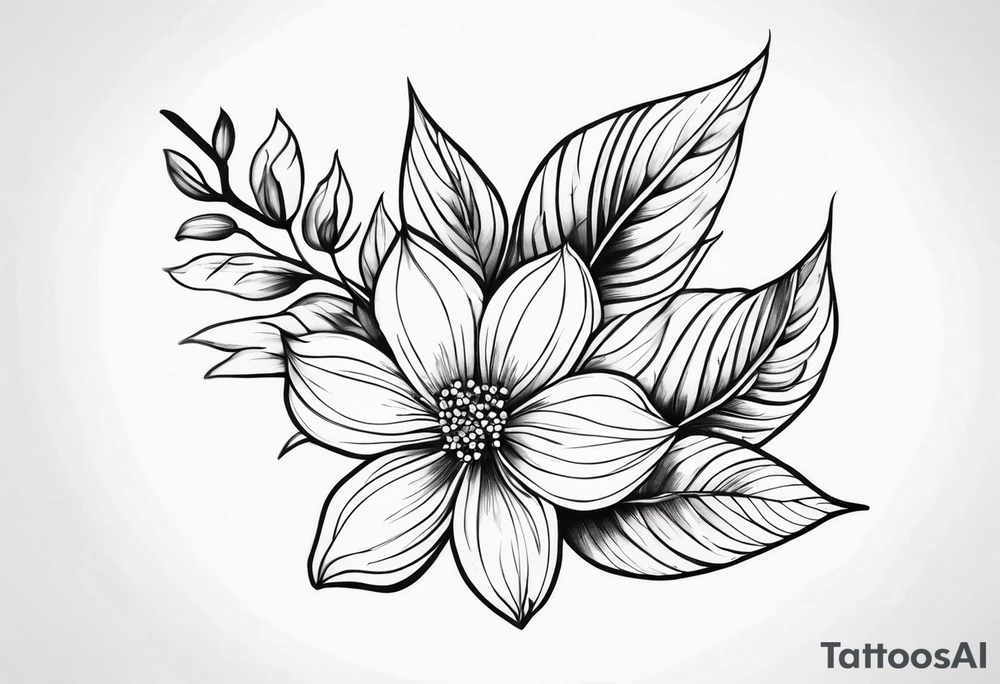 ramo de flor cerejera na canela tattoo idea