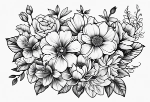 Small bunch of flowers tattoo idea