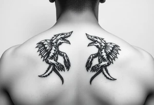 dos escorpiones protegen a la justicia ciega tattoo idea