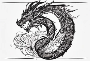 spine tattoo w a dragon tattoo idea