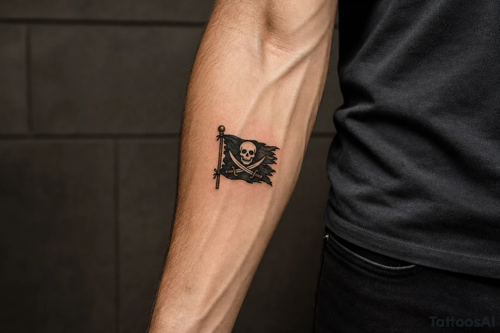 crossed sabre pirate flag tattoo idea