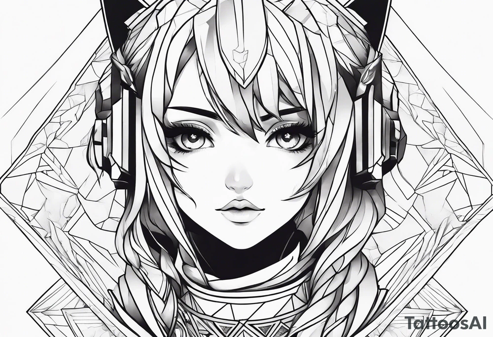 anime girl tattoo idea
