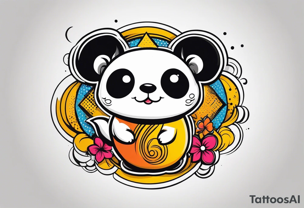 ursinho fofo pequeno com traços finos tattoo idea