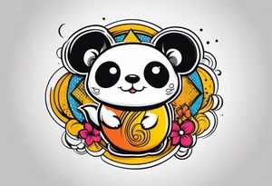 ursinho fofo pequeno com traços finos tattoo idea