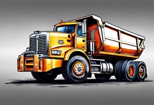 Realistic tattoo of a Dump truck on a forearm tattoo idea