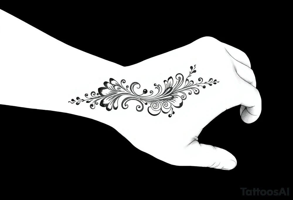 Henna tattoo on wrist in black background tattoo idea