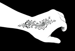 Henna tattoo on wrist in black background tattoo idea