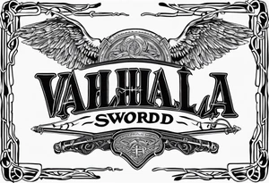 Valhalla sword shield barb wire tattoo idea