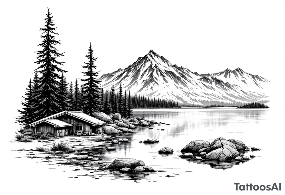 Lake Tahoe scene tattoo idea