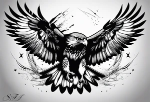 Hawk landing down tattoo idea