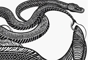 Kobe Logo with black mamba snake wrapped around tattoo idea