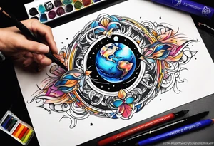 The Earth spinning tattoo idea